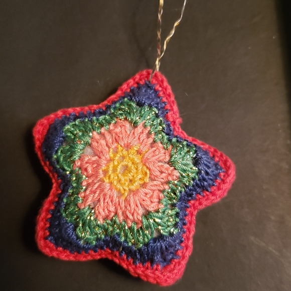 Hand Crafted Colorful Crochet Star Ornament - Picture 3 of 4